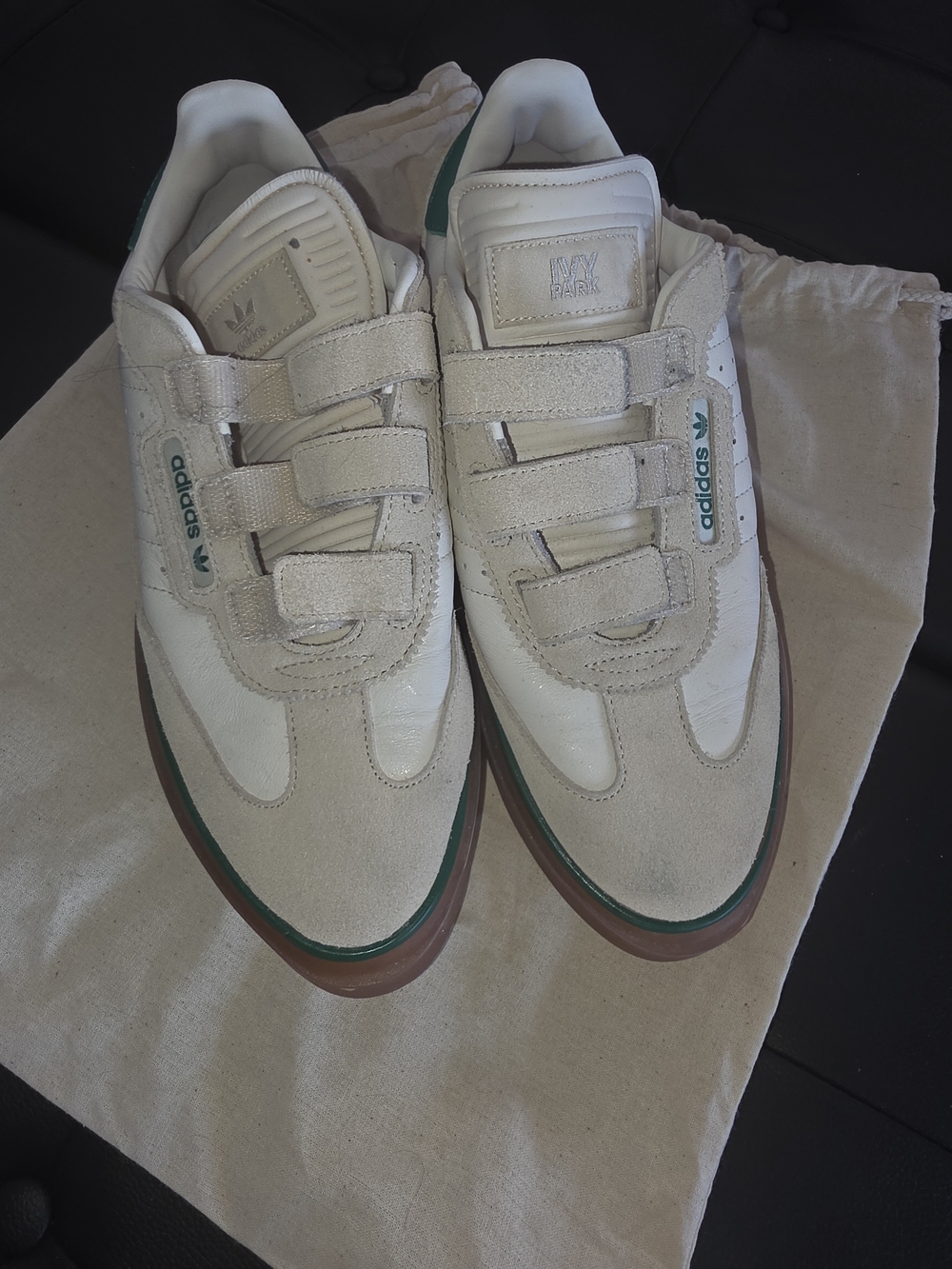 Adidas IVY PARK White & Green Velcro Sneakers